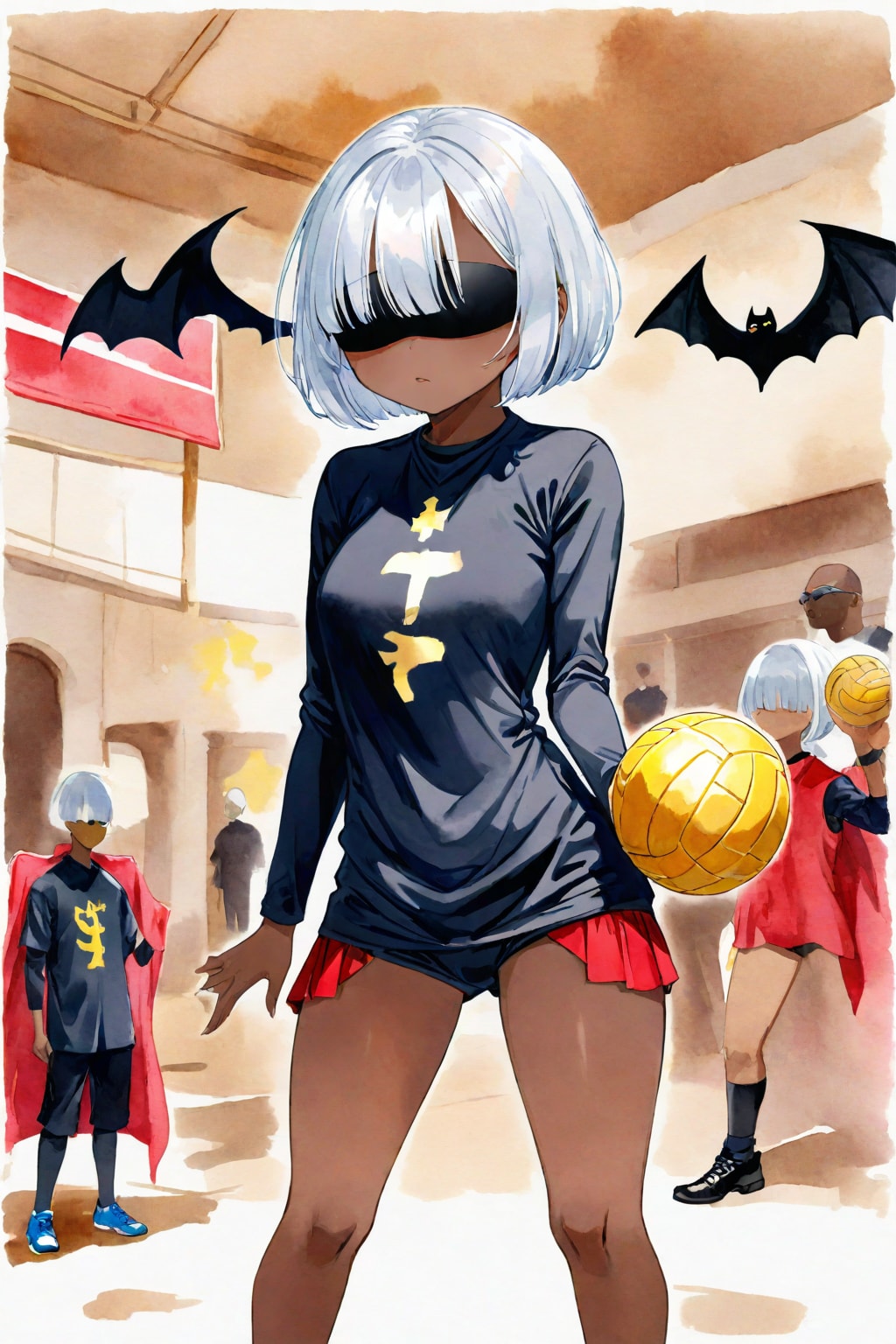 キンタマバレーの練習中