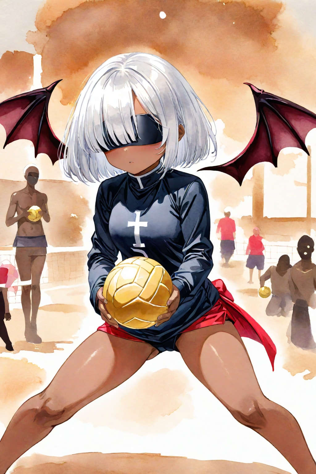 キンタマバレーの練習中