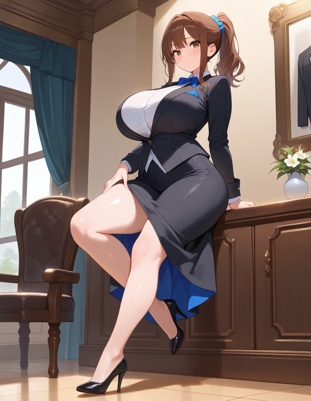 執事の服を着たOLさん