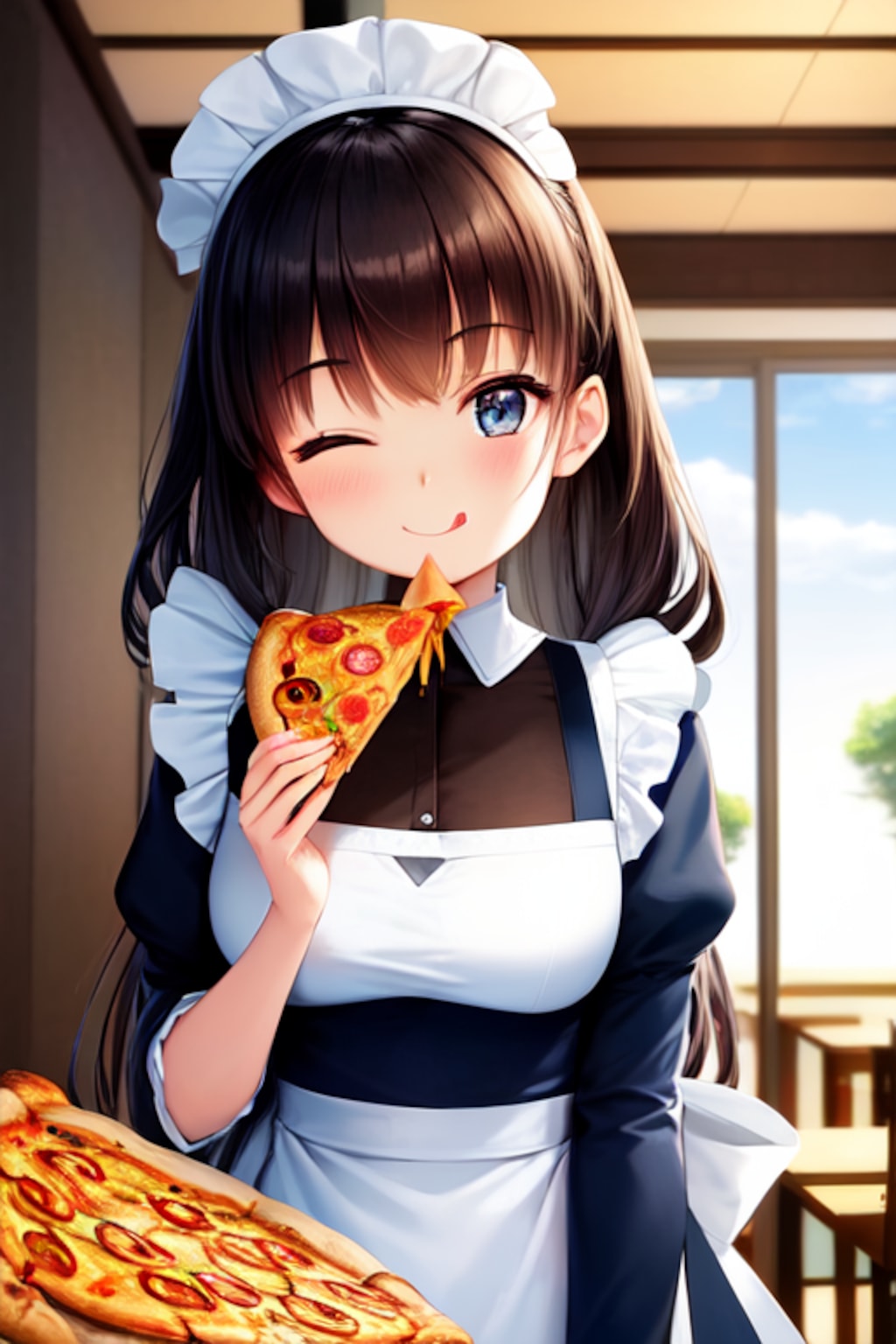 ピザ焼き過ぎメイドさん