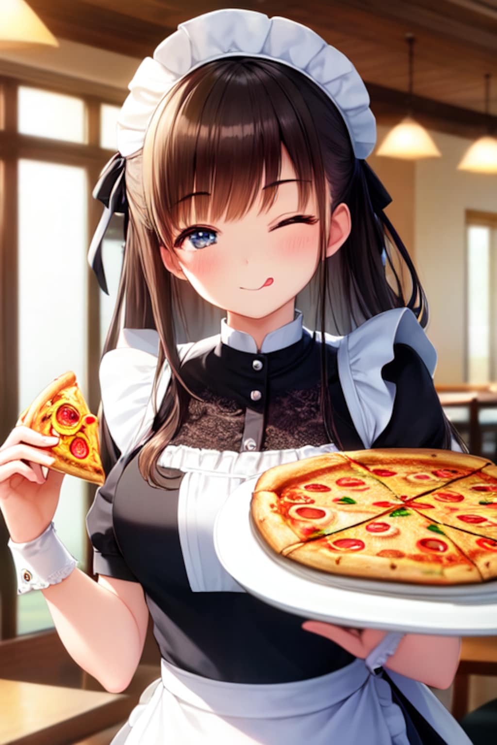 ピザ焼き過ぎメイドさん