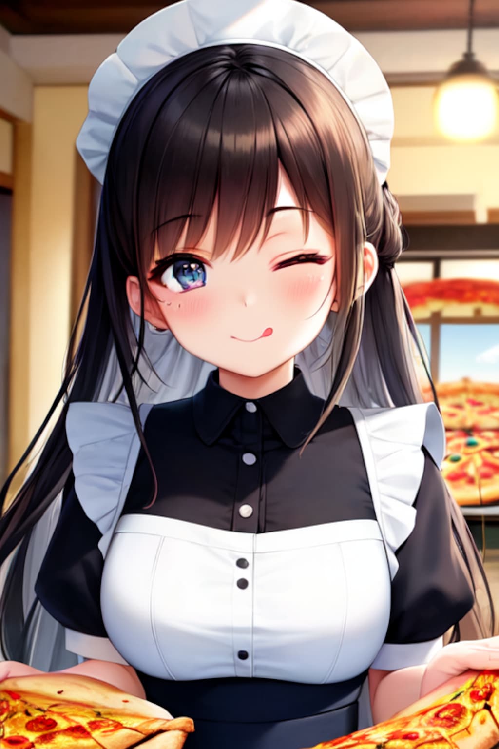 ピザ焼き過ぎメイドさん