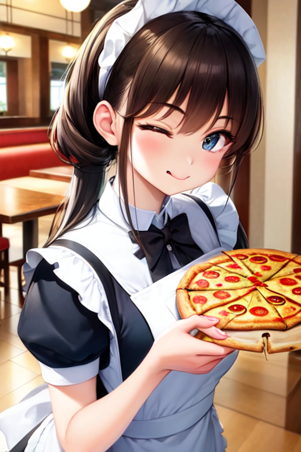 ピザ焼き過ぎメイドさん