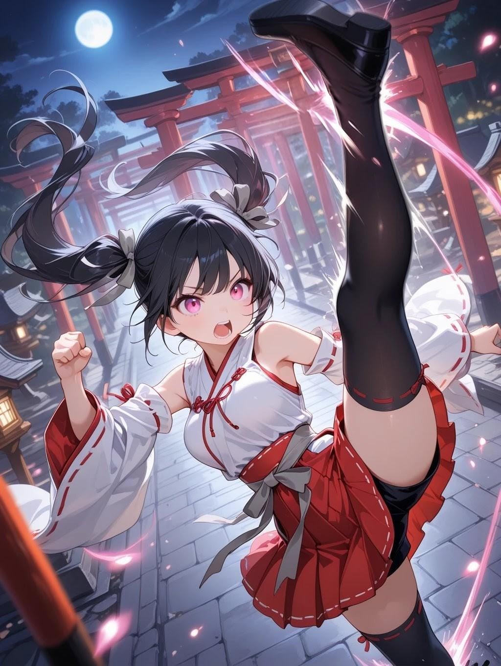 戦う巫女さん