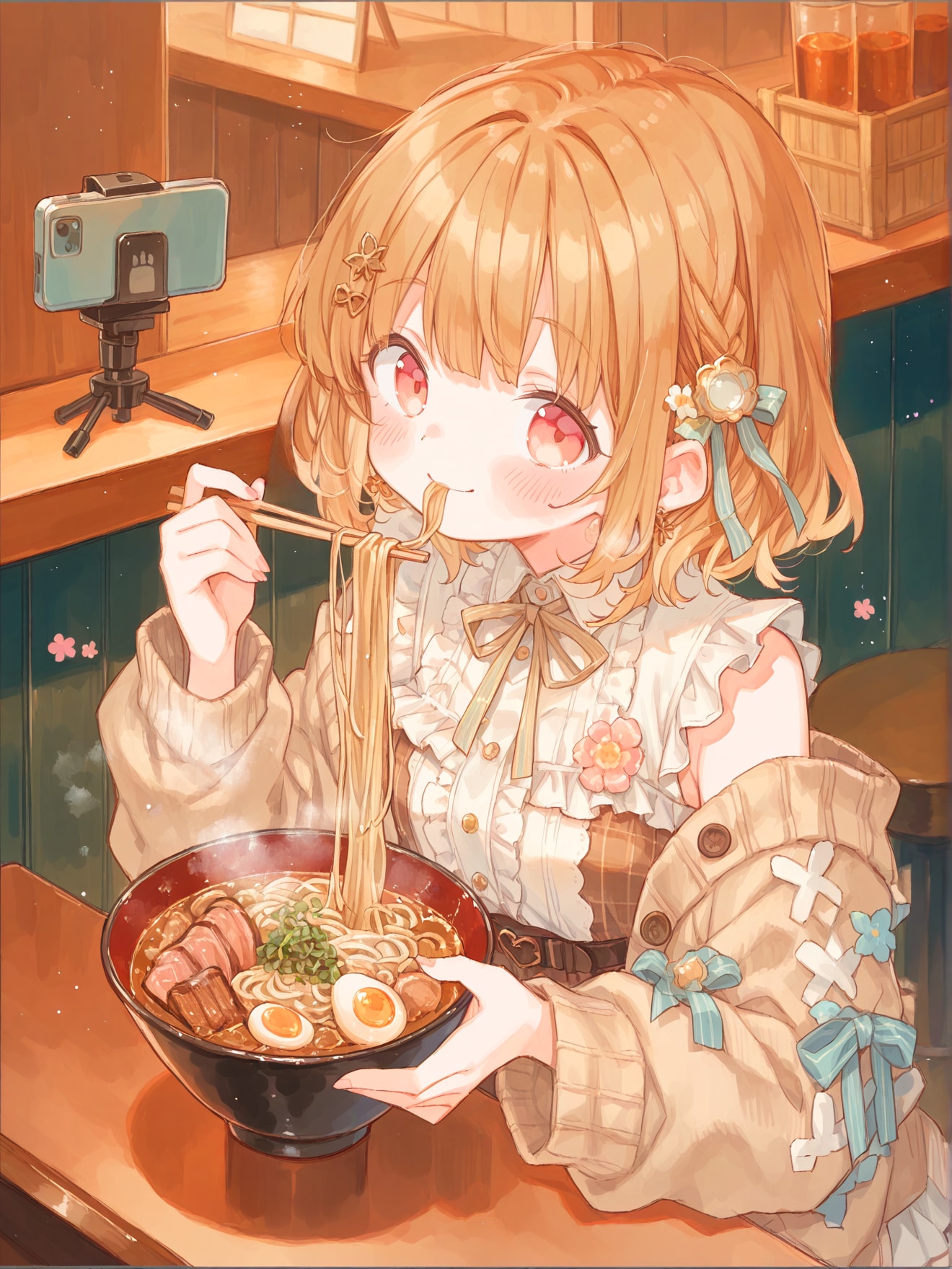 巷で噂のこってり系豚骨ラーメン | の人気AIイラスト・グラビア