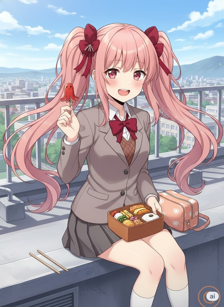 屋上でおべんとう。 | の人気AIイラスト・グラビア