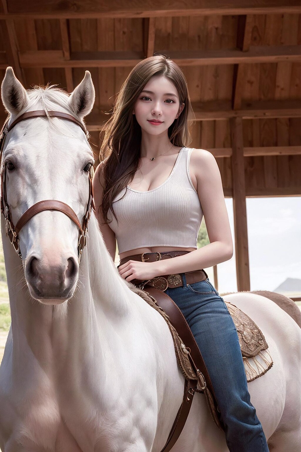 白馬とカウガール