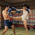 ポニーテール女子とスパーリング 3枚目