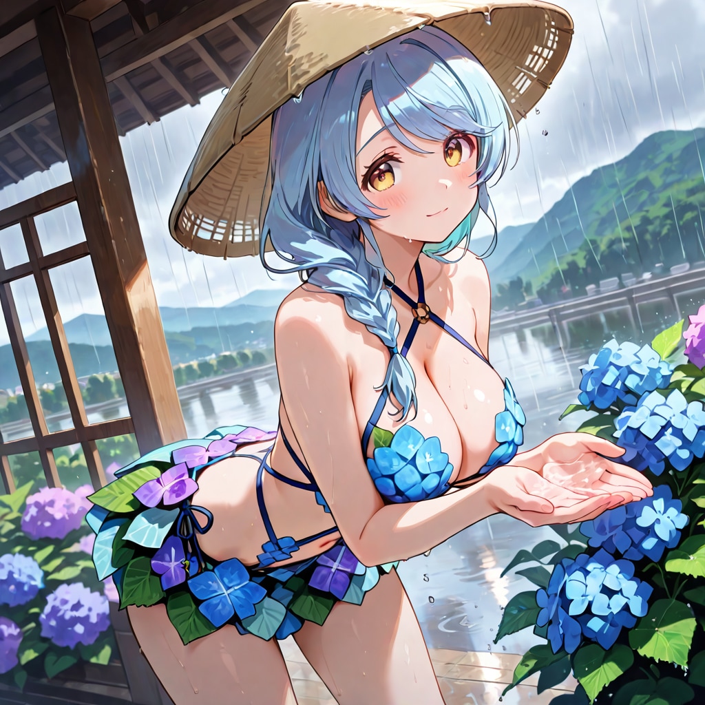 紫陽花デコ盛りSK＋Ｌ水着
