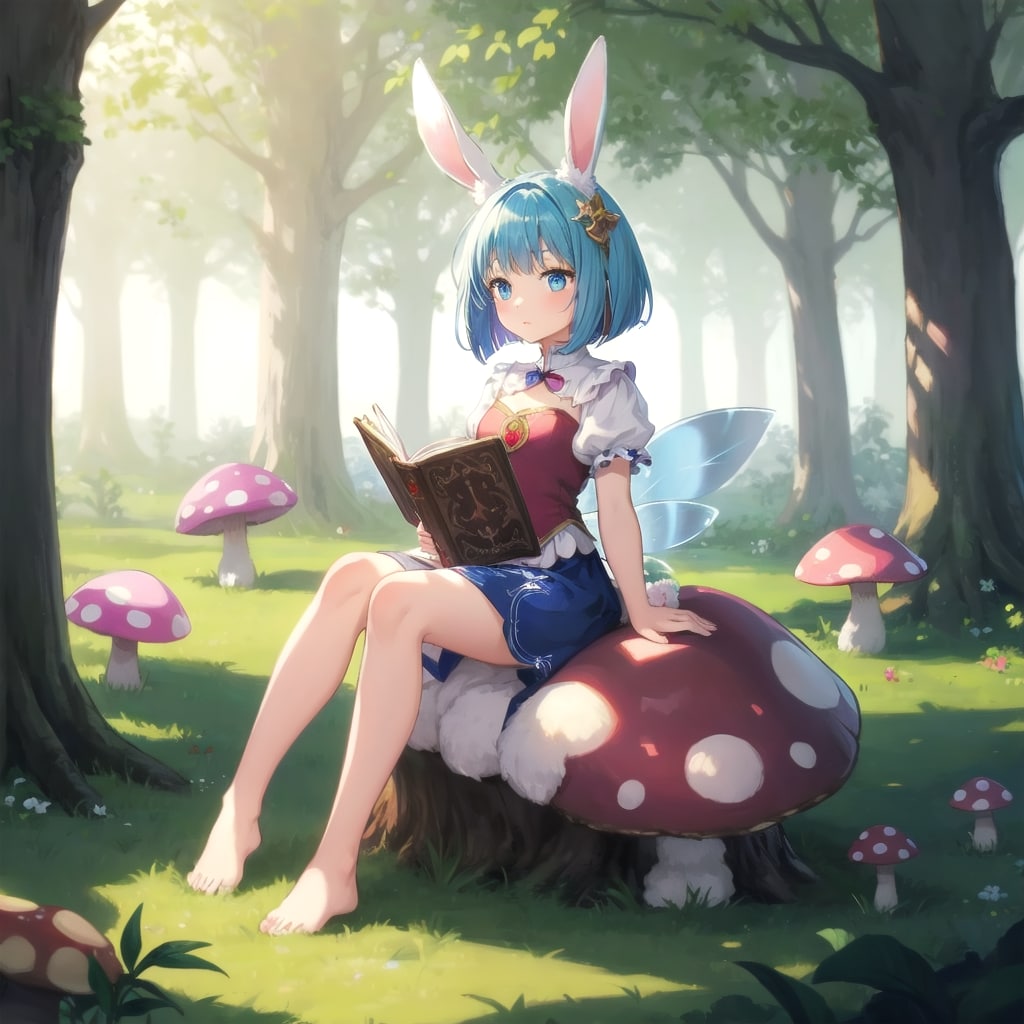 森のうさぎと青い風