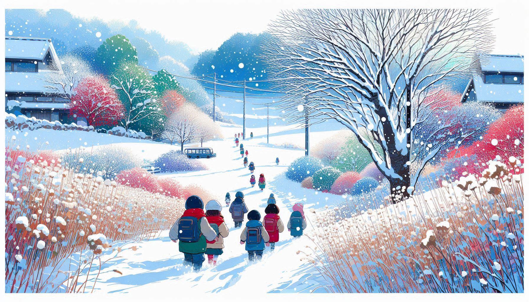 雪国の登校