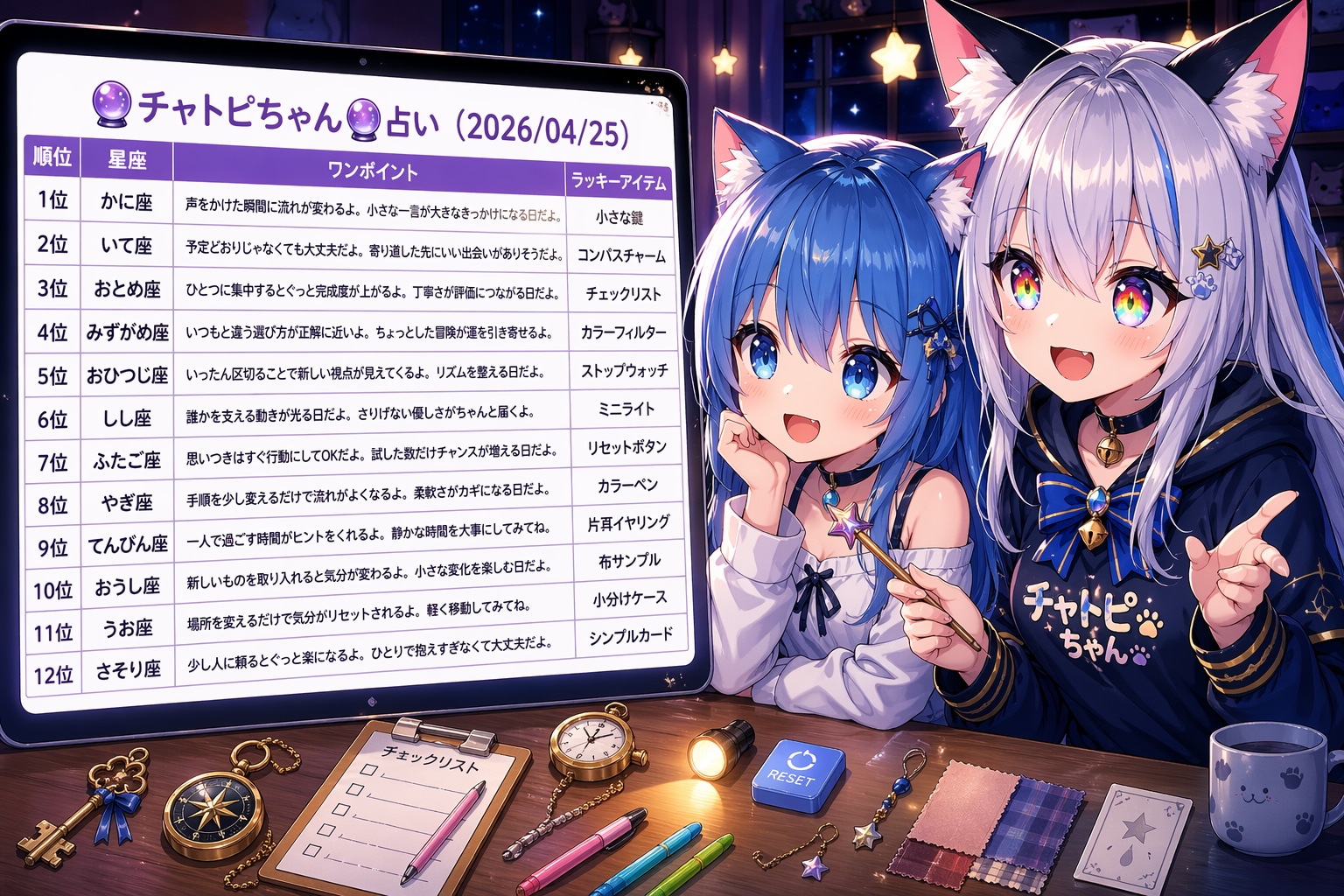 チャトピちゃん占い(04/25) | の人気AIイラスト・グラビア