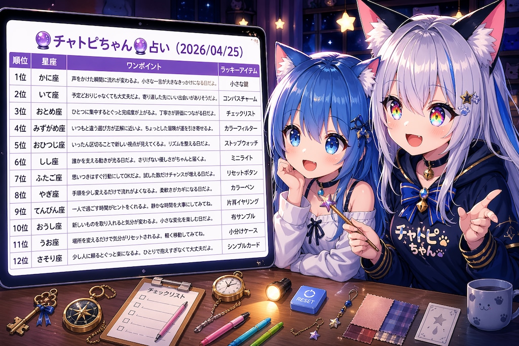 チャトピちゃん占い(04/25)