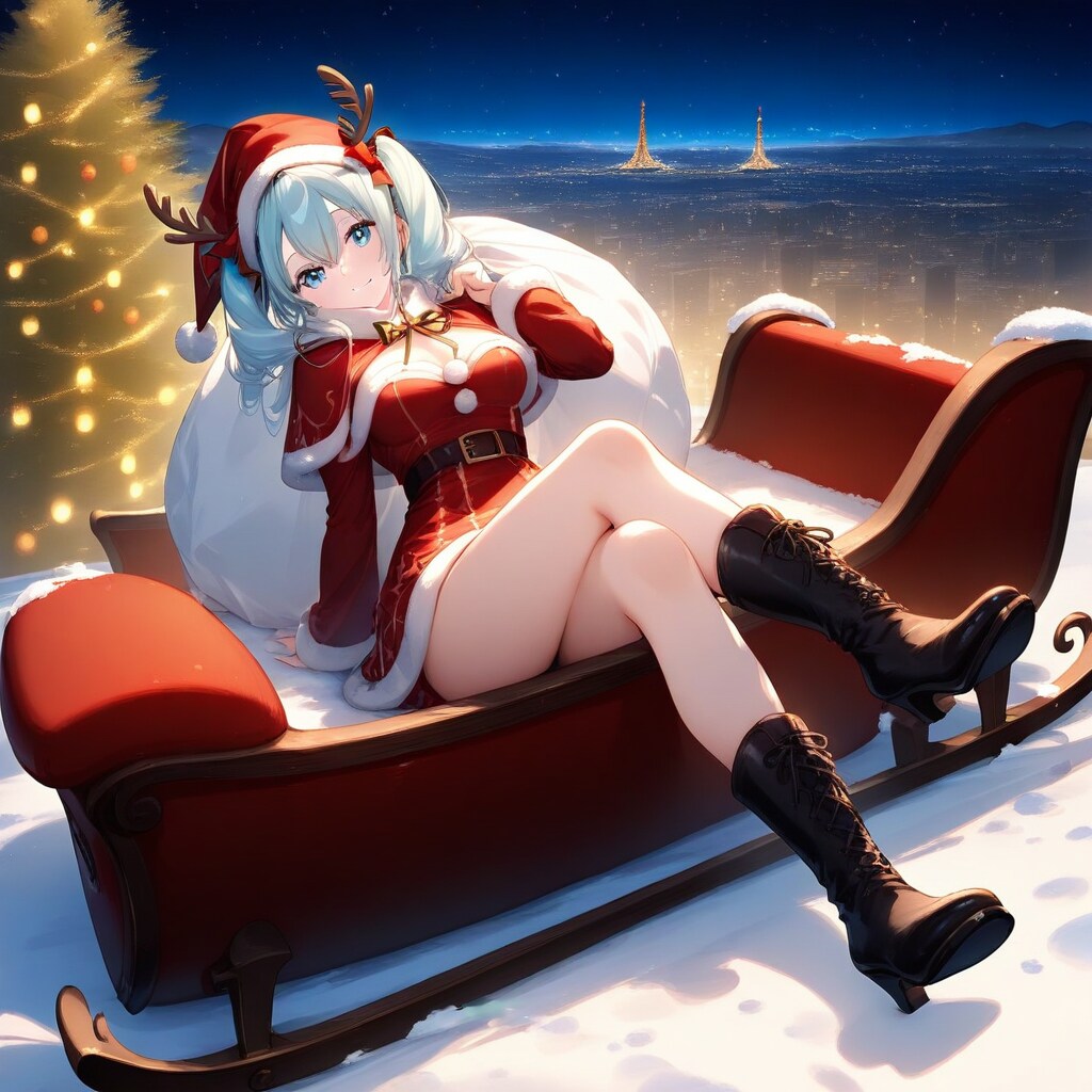 サンタコス雪ミク | の人気AIイラスト・グラビア