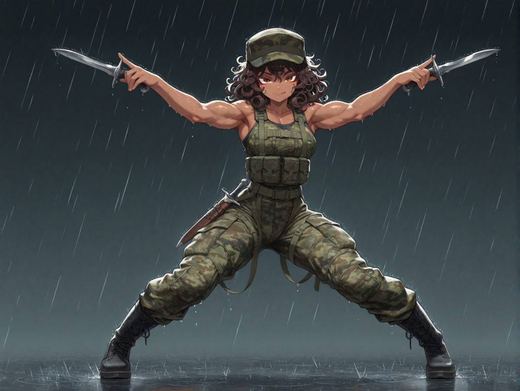 ソードダンスをするエバさん