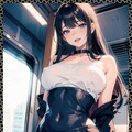 電車で乗る変態カップル　 Kinky couple on the train 3枚目