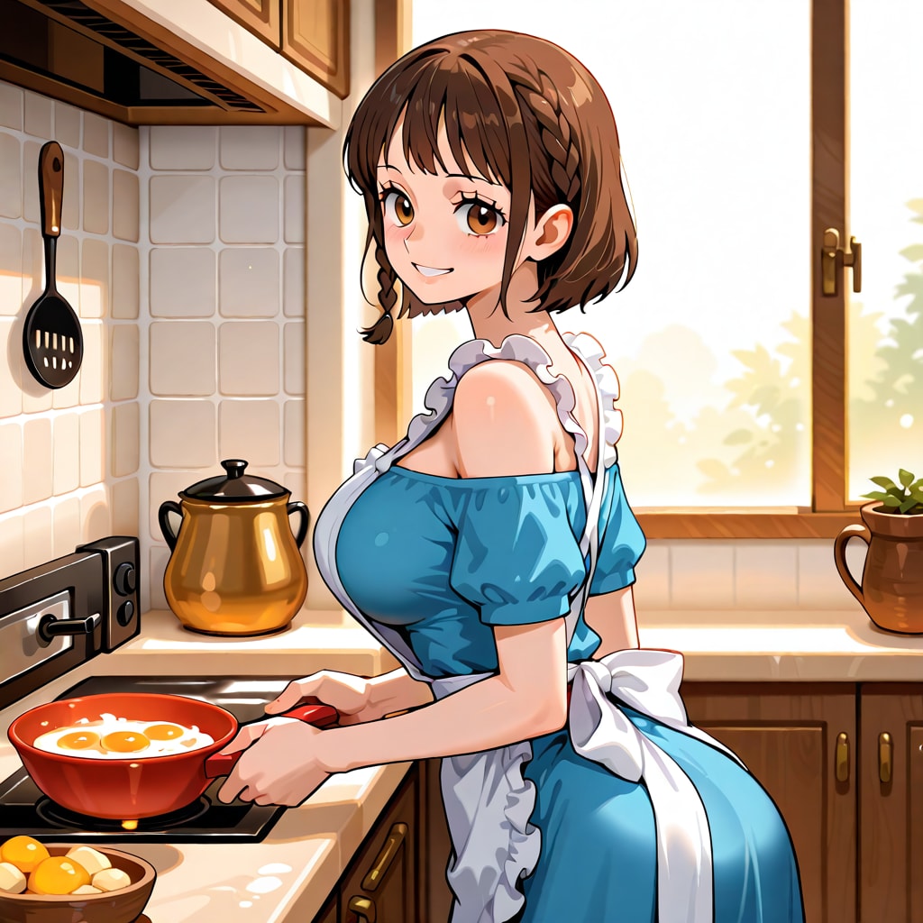 今日は割烹着洗濯してるの