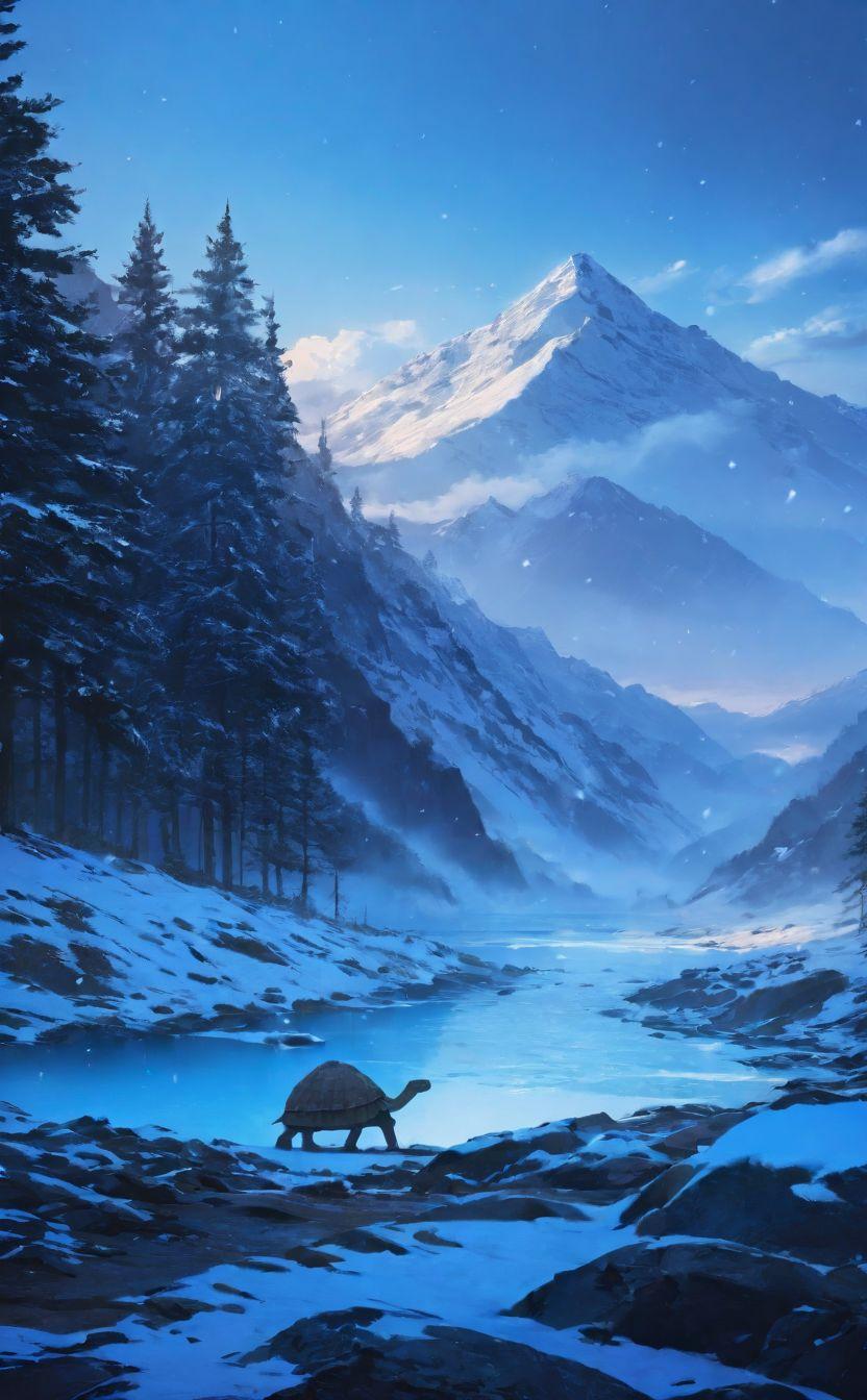 雪山と湖