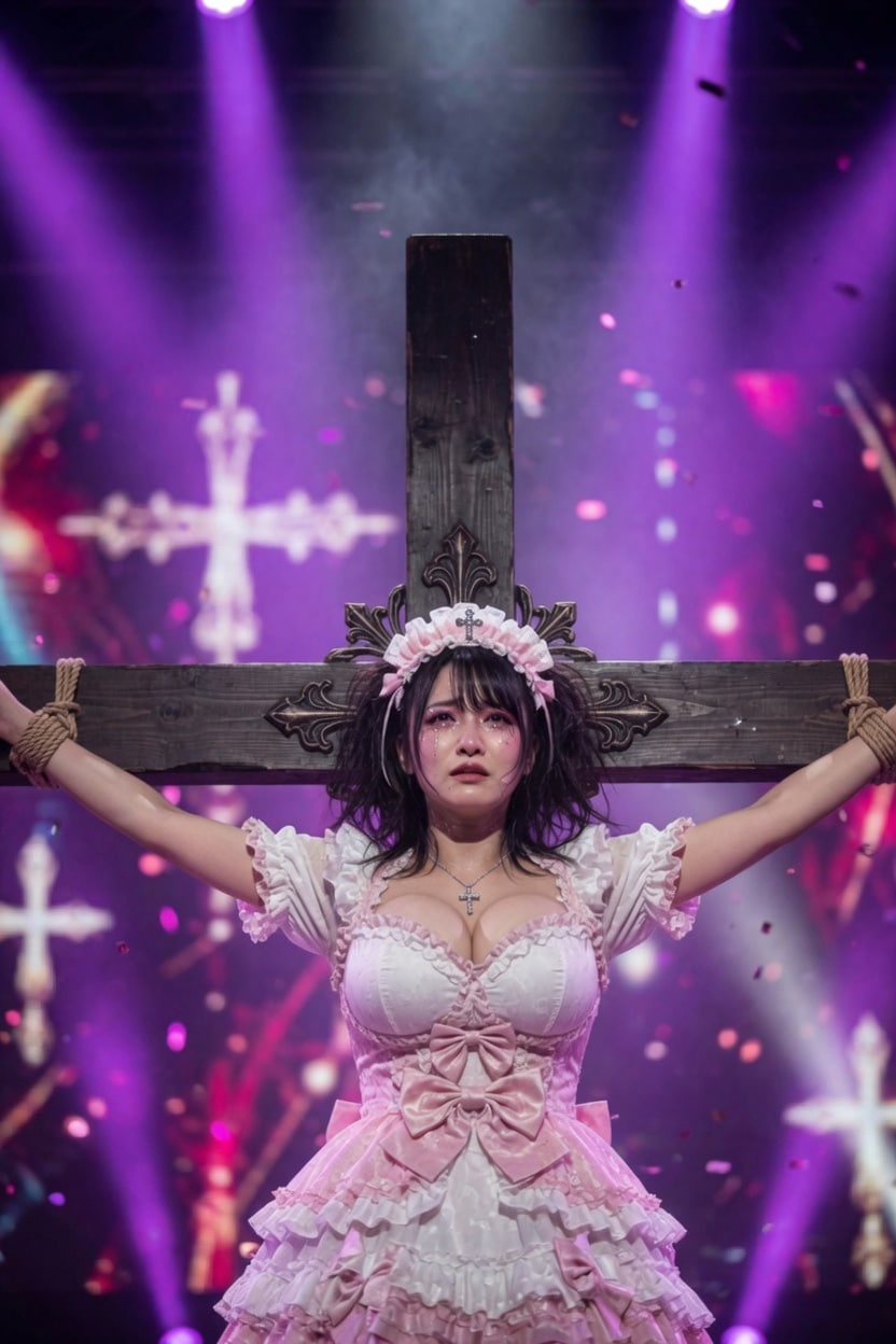 魔法少女コスのアイドルのおちちを処刑