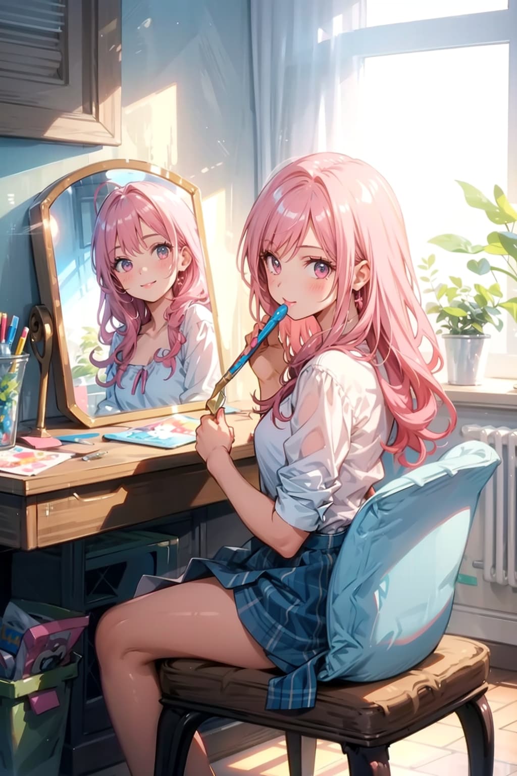 お化粧チャレンジ | の人気AIイラスト・グラビア