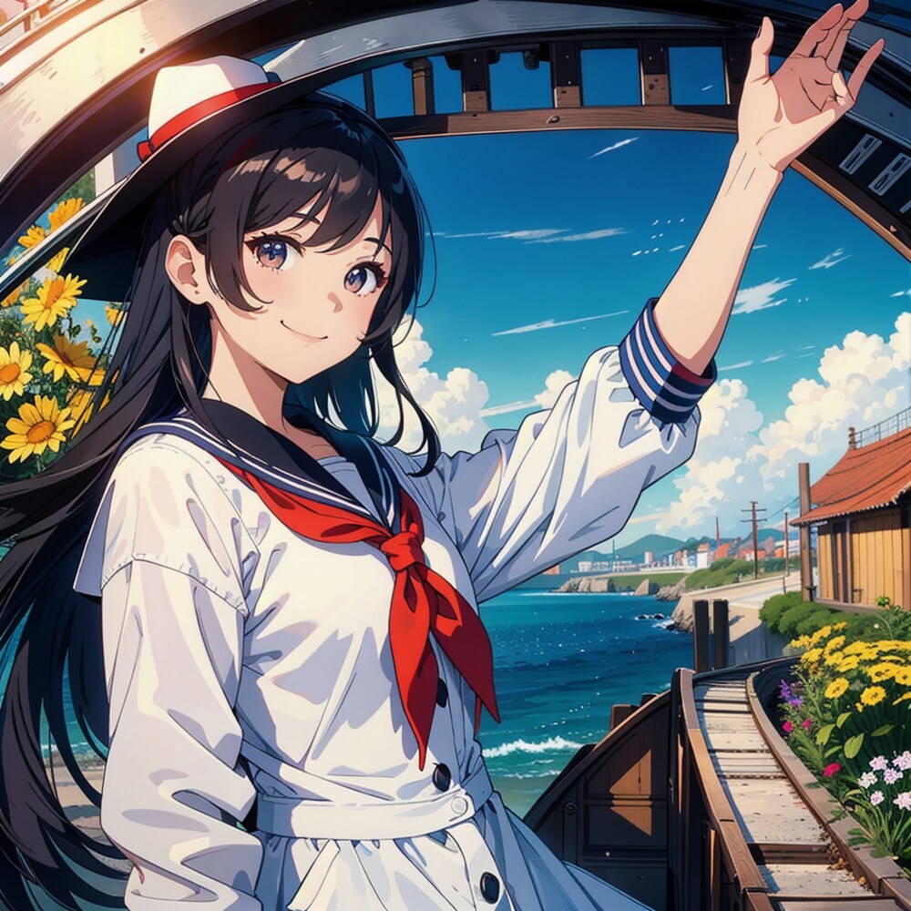 線路と女の子