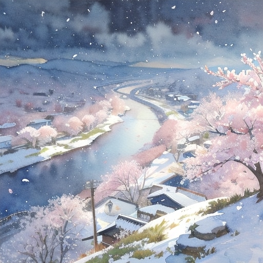 雪と桜 | の人気AIイラスト・グラビア