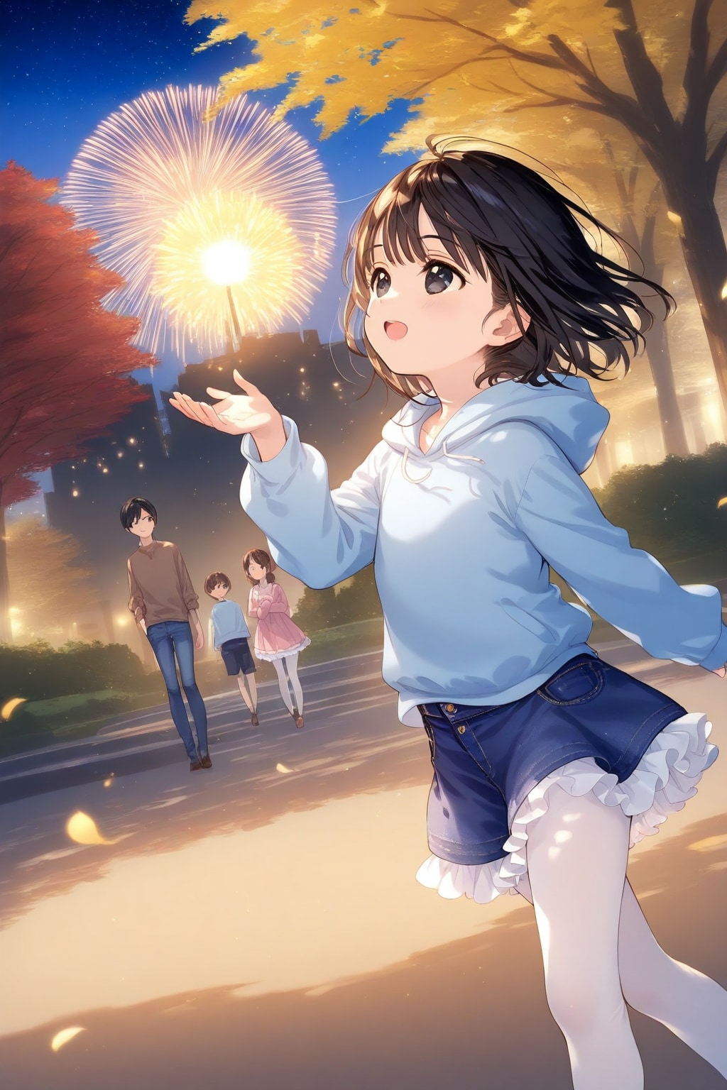 紅葉と花火 | の人気AIイラスト・グラビア