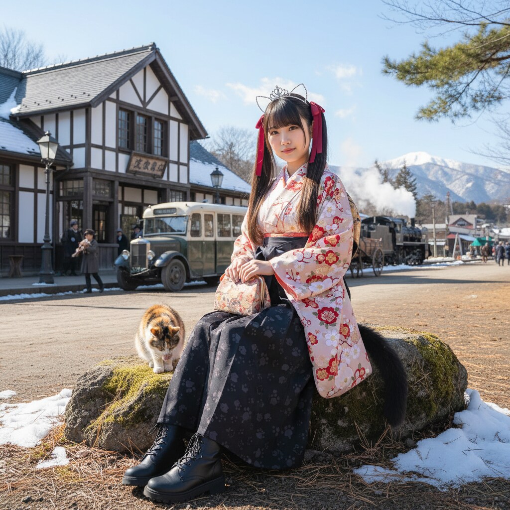 黒ツイにゃん。大正ロマン