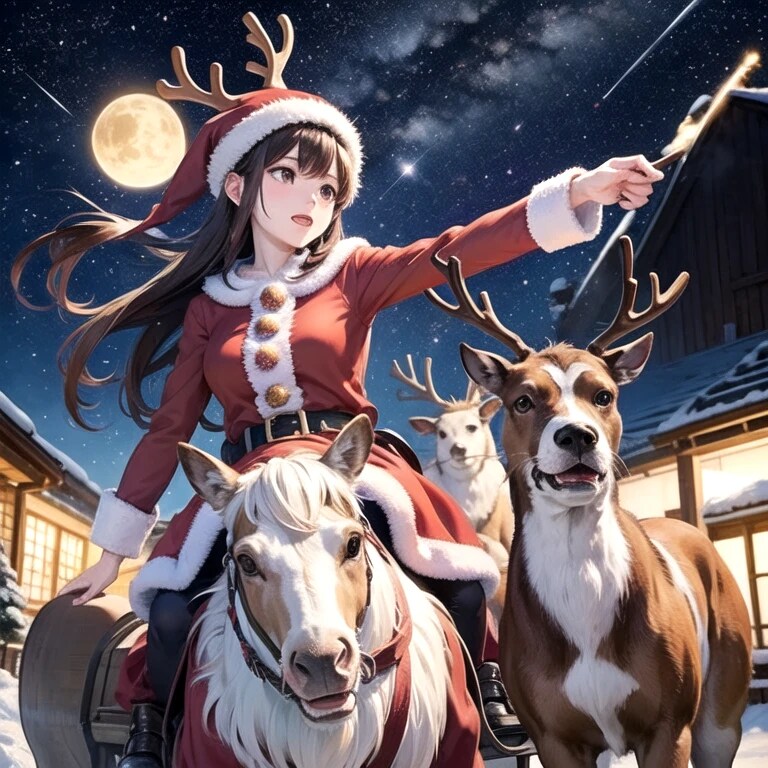 お兄ちゃん　トナカイじゃないの混じってるじゃんっ | の人気AIイラスト・グラビア