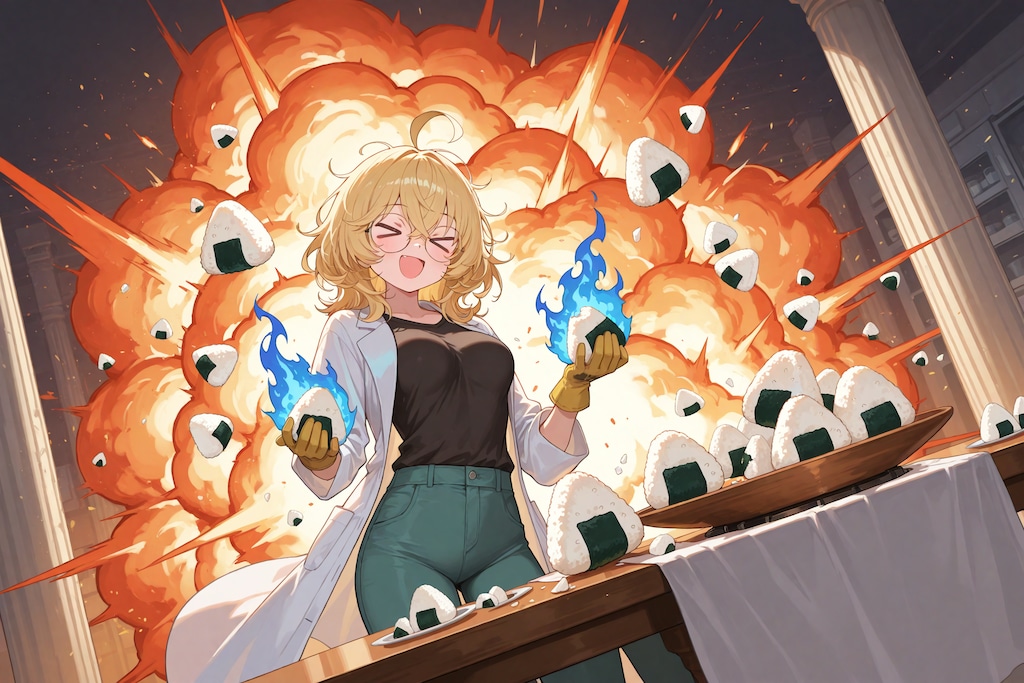 理久さん、おにぎりを作る（例外発生）