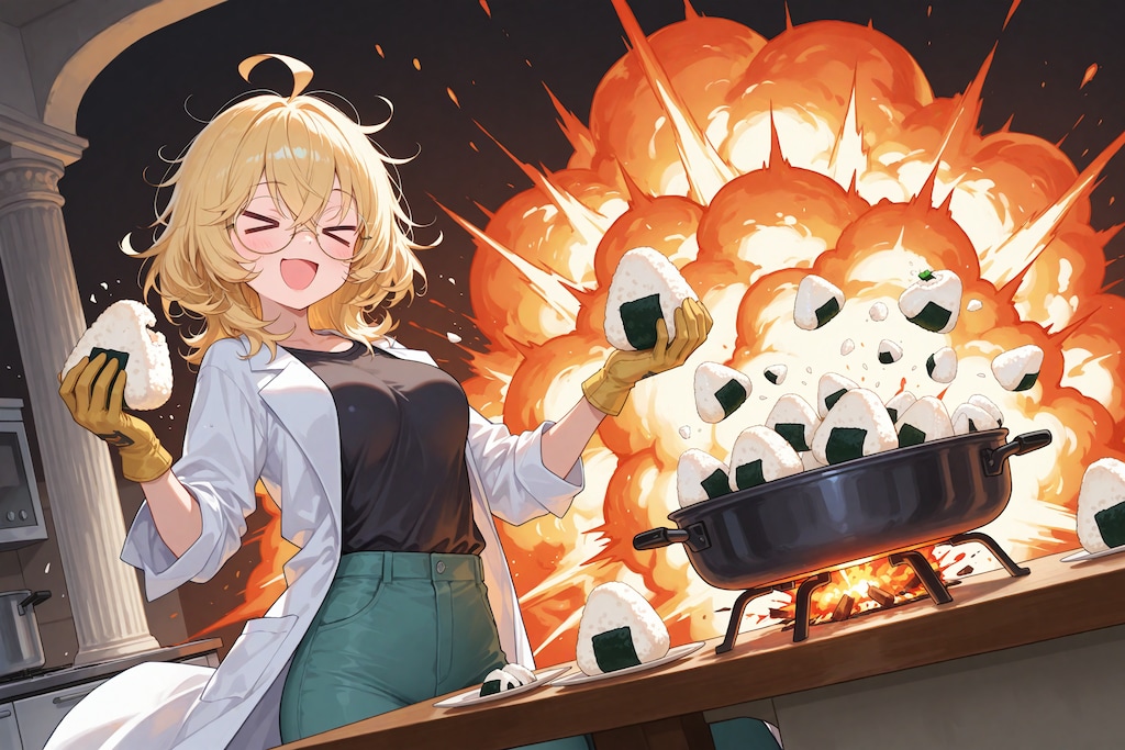 理久さん、おにぎりを作る（例外発生）