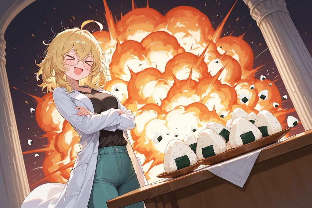 理久さん、おにぎりを作る（例外発生）