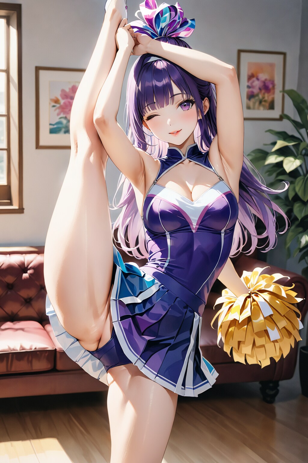 うふふ❤やっぱりこの角度に上げるのが至難の技なのよね❤