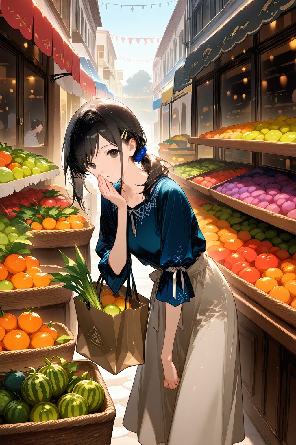 市場で買い物する長女ちゃん🌸✨