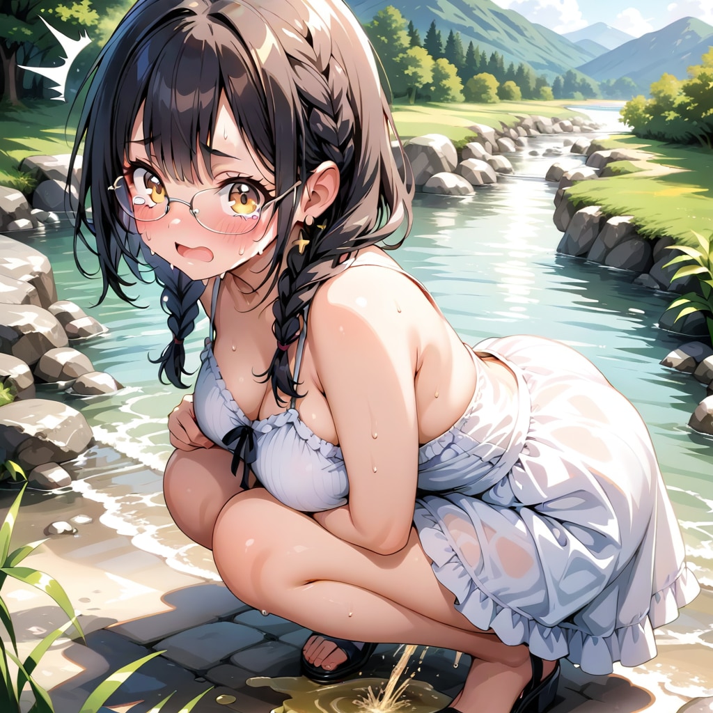 川遊びの合間に…