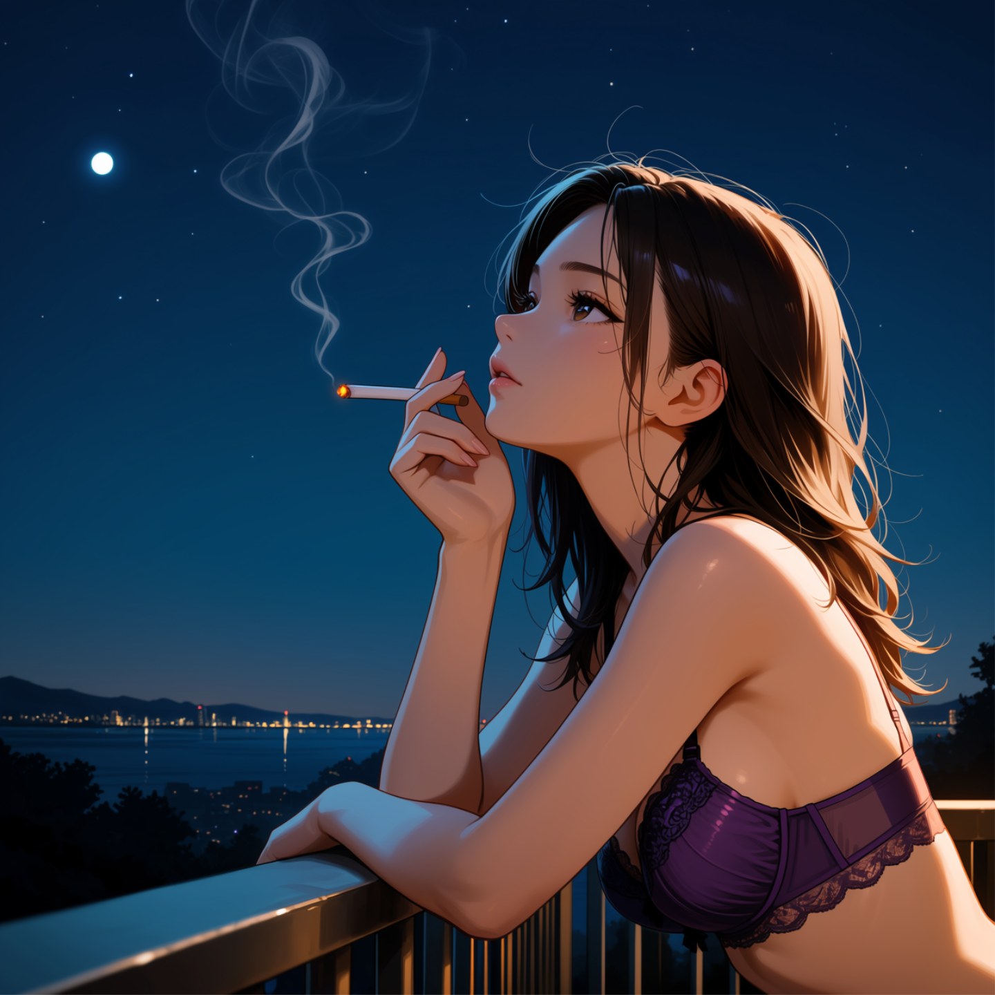 ベランダで一服