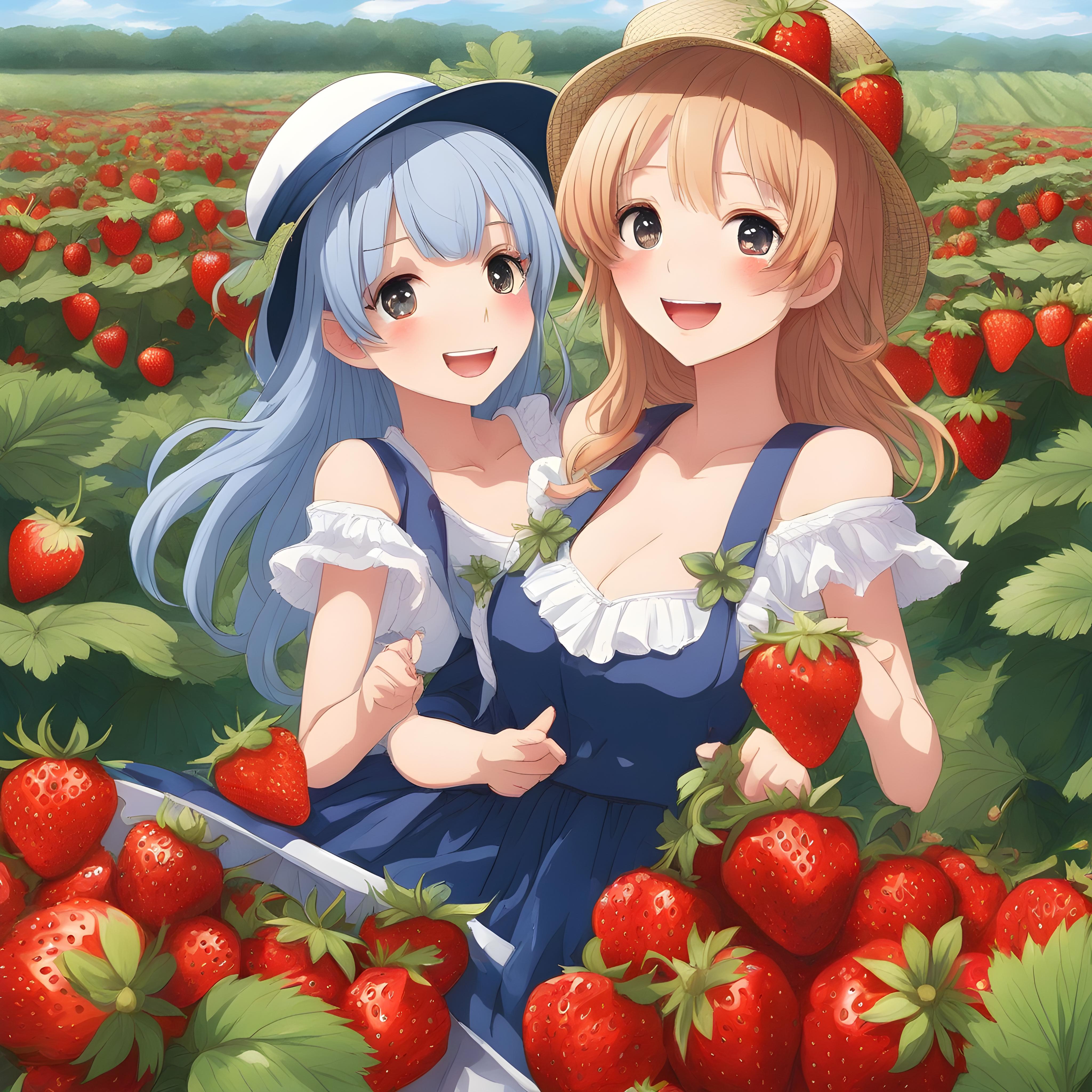 💓いちご姉妹でーす。おいしいイチゴを召し上がれ🍓