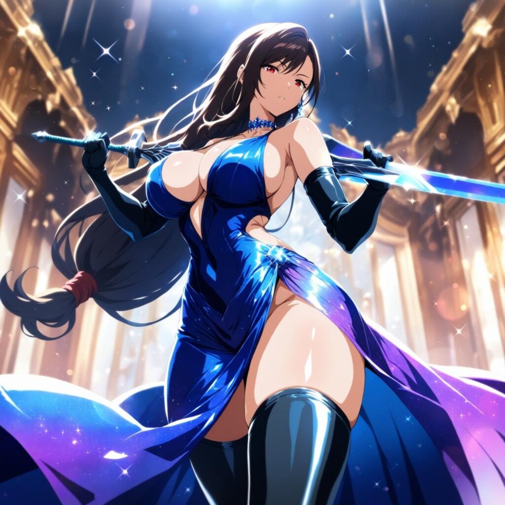 ビニール傘剣のドレスアーマーコスプレ人妻達