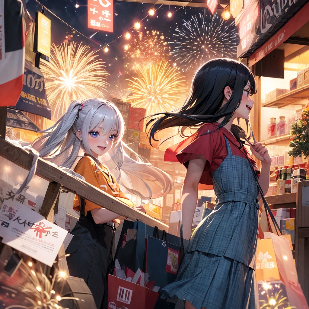 友達と花火大会に行く (花火と少女13)