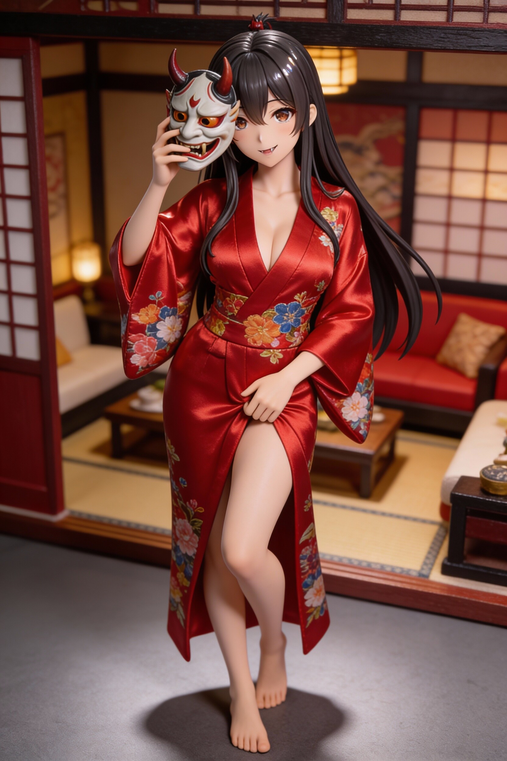 ユリママ　フィギュア　ちょい悪鬼女　着物コスプレ