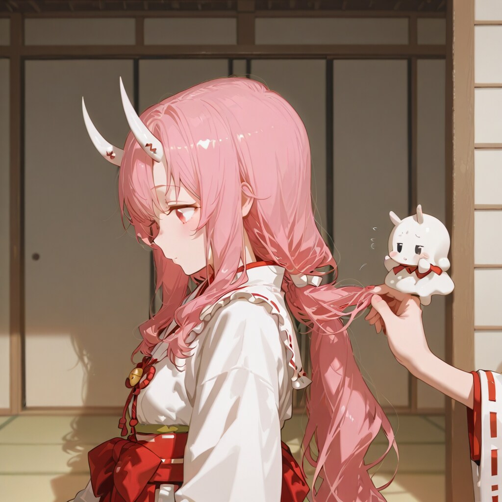 リムル様 後ろ髪を結ってもらっています