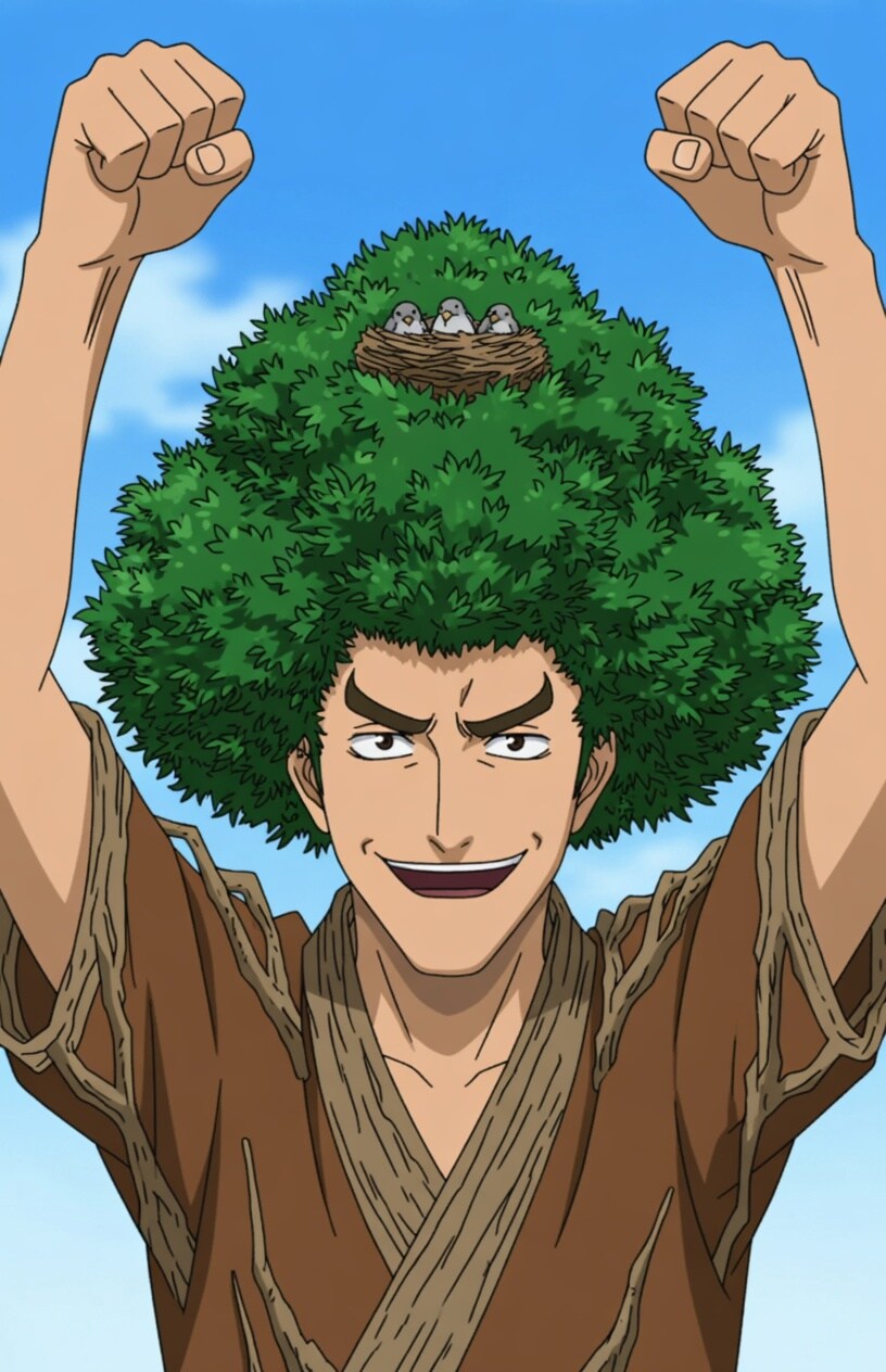 BONSAI 盆栽アフロ　動く盆栽の城 | の人気AIイラスト・グラビア