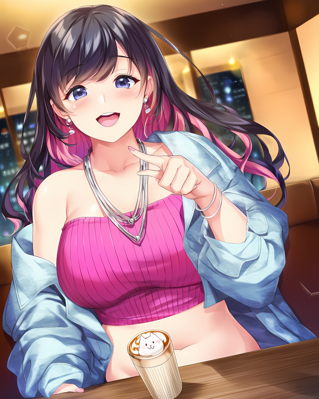 ☕️猫の日の夜カフェ🐾可愛いラテアートみっけ！💕