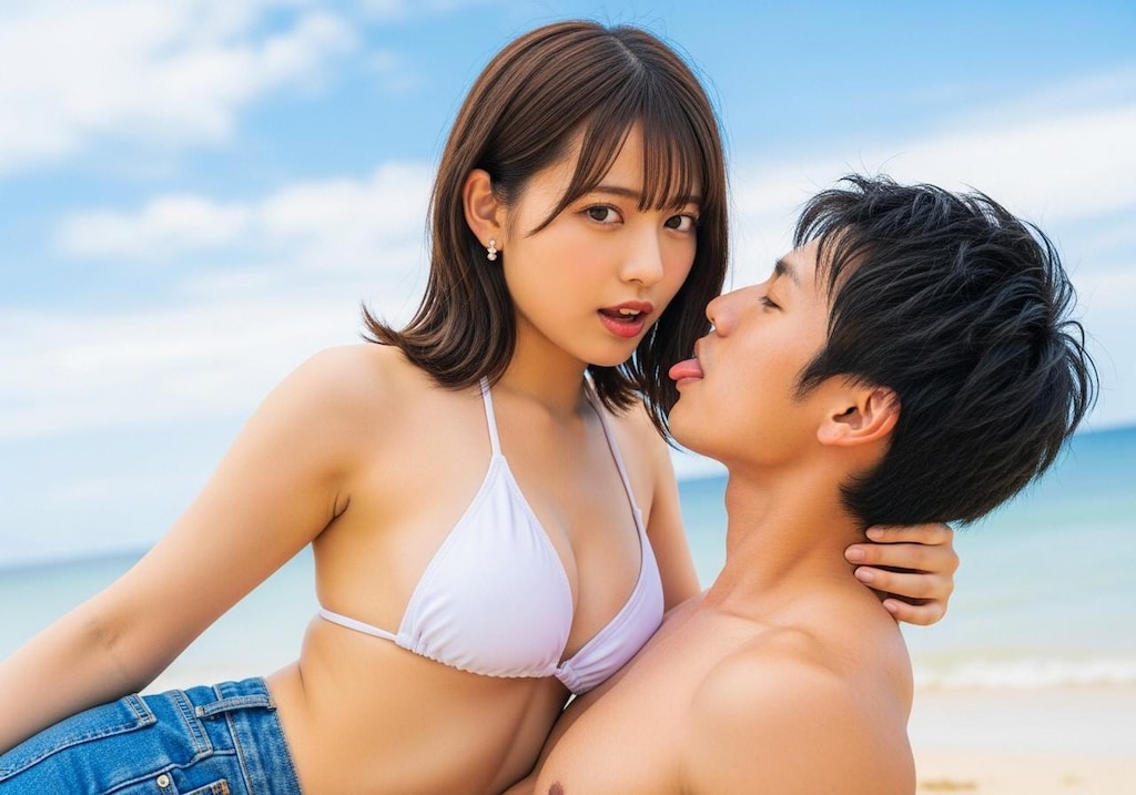 さらに海でいちゃつく