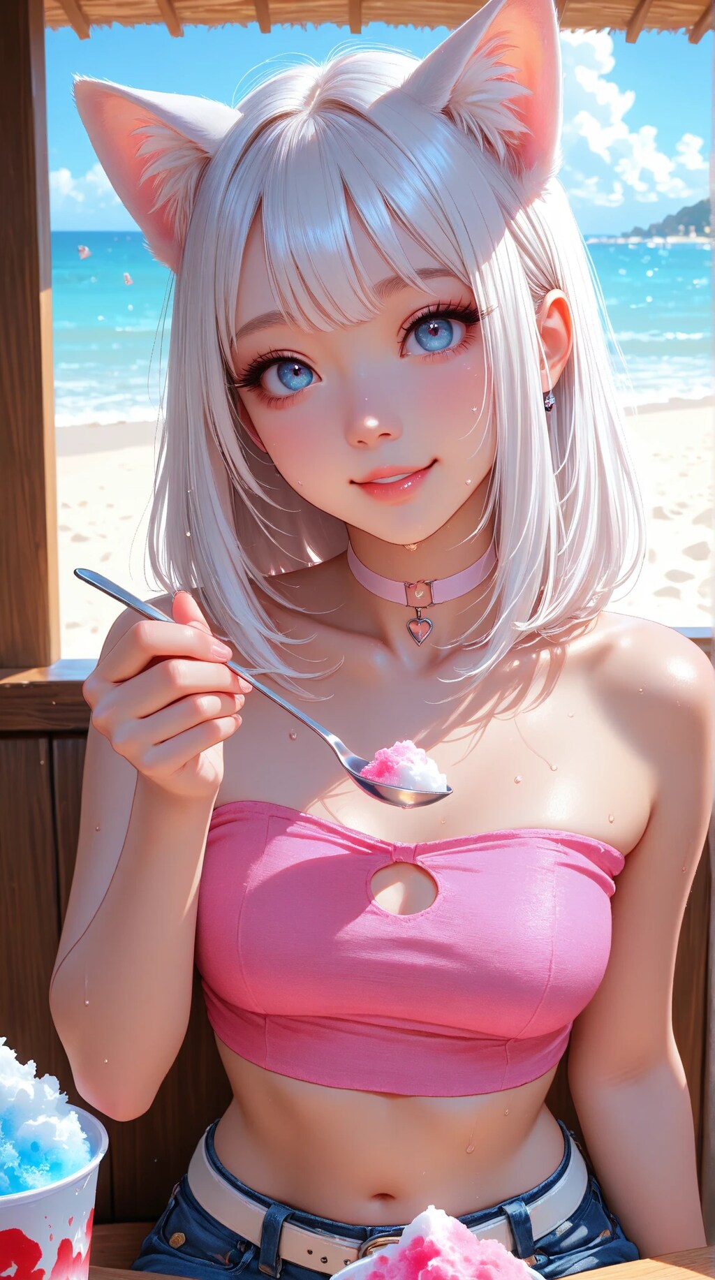 シロとかき氷