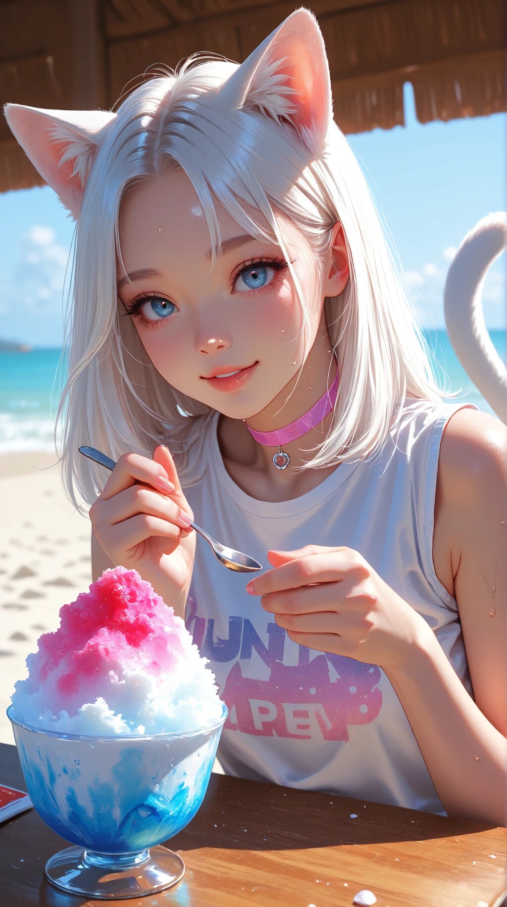 シロとかき氷