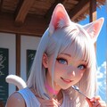 シロとかき氷 2枚目