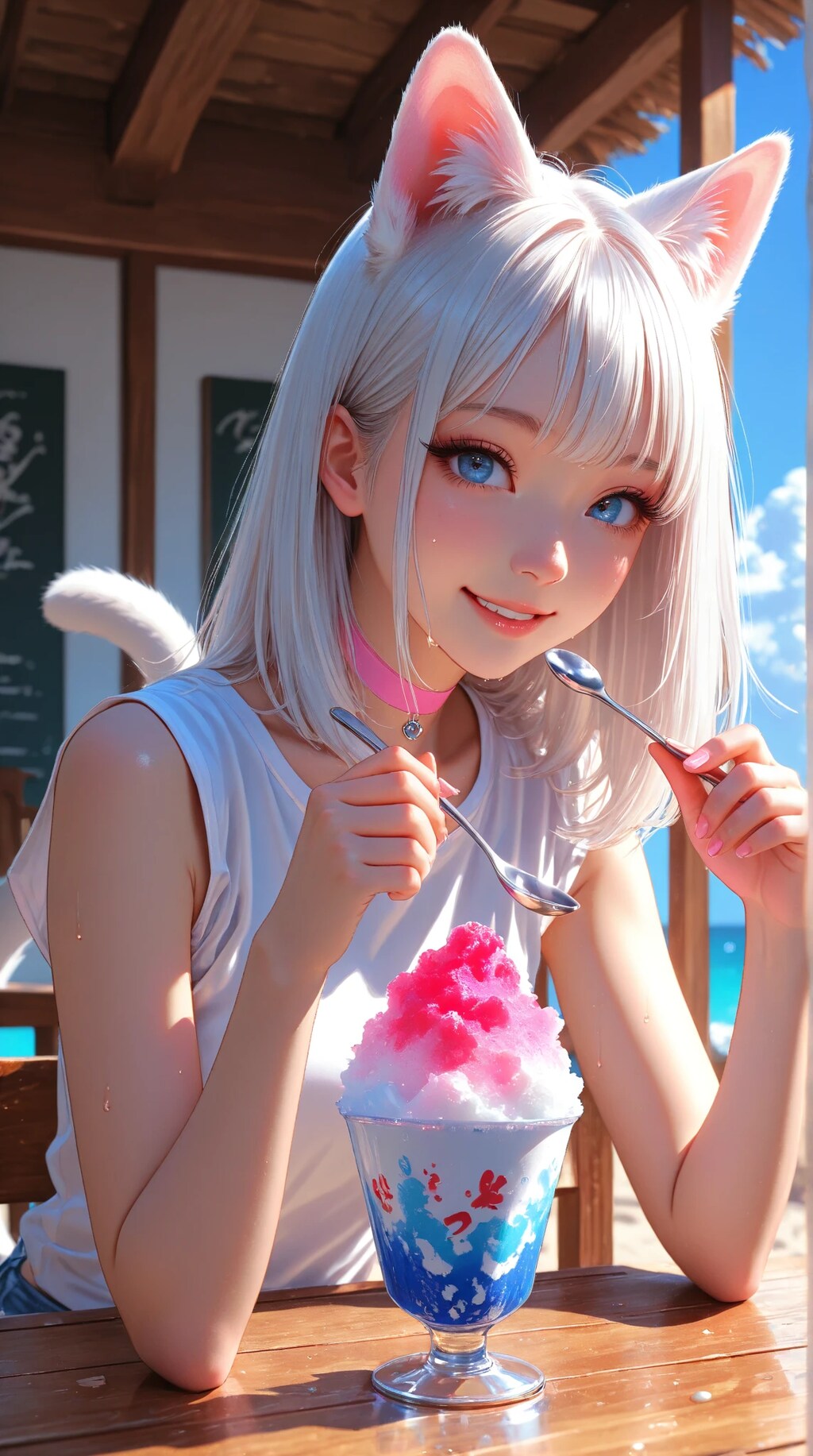 シロとかき氷