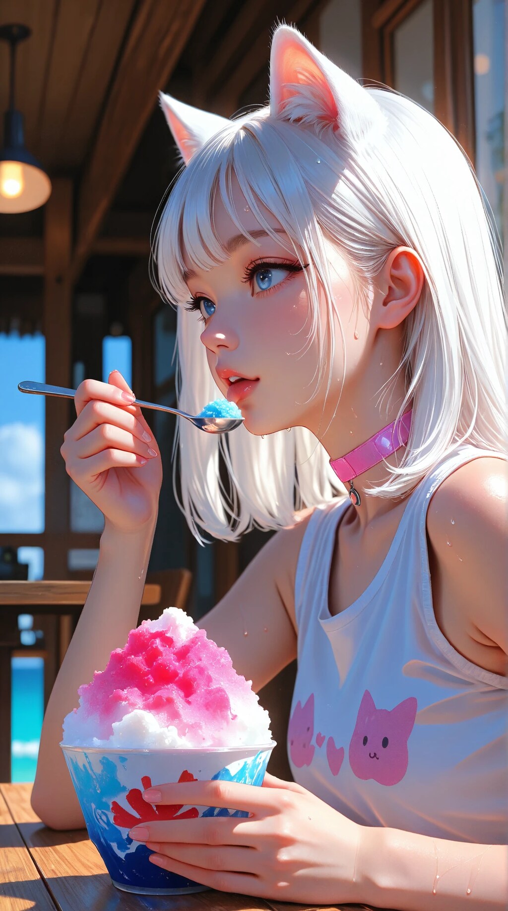 シロとかき氷