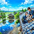 台風の過ぎしや屋根を治す音 5枚目